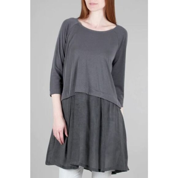 Alembika Inset Drape Tunic, Grey Sz. 2 (US 8-10) - Picture 1 of 7
